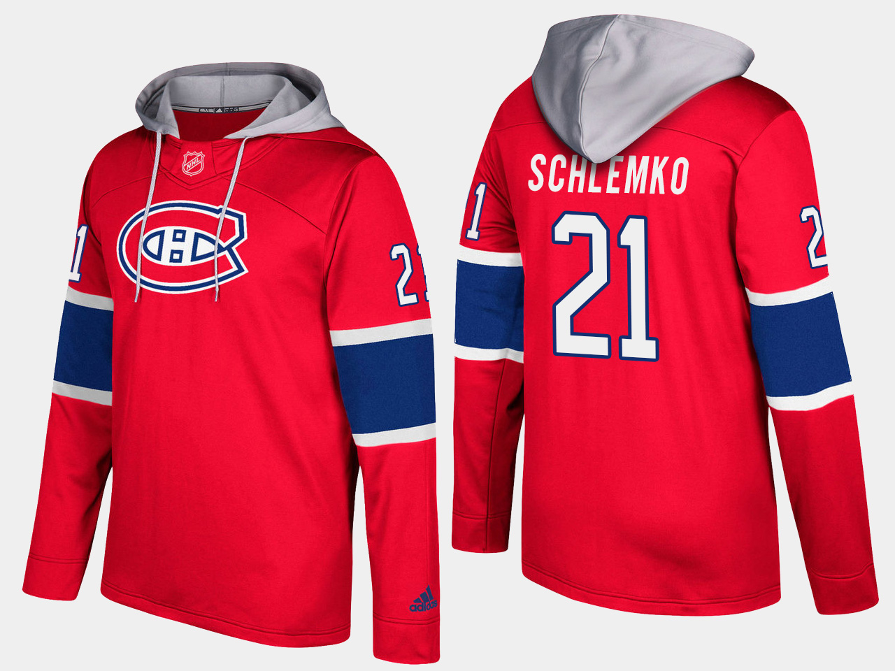 Men NHL Montreal canadiens #21 david schlemko red hoodie